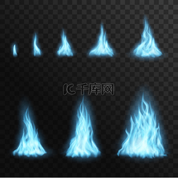燃烧的大火焰图片_燃烧的气体蓝色火焰矢量篝火火焰
