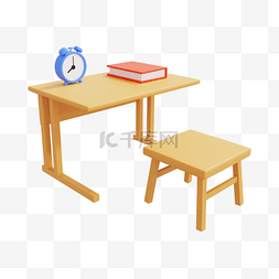 开学季立体书本图片_3D立体开学季学习书桌