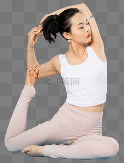 女生练瑜伽