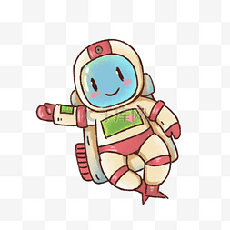 可爱蜡笔画儿童节航天宇航员飞行