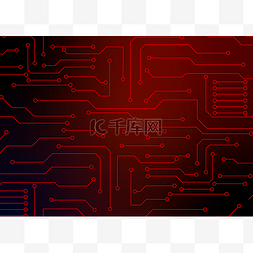 线路图科技图片_红色科技电路图纹理