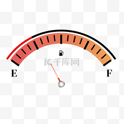 汽车燃料图片_橙色汽车汽油指示表