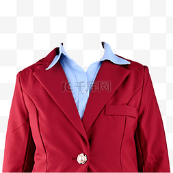 衬衫礼服图片_正装女式西服蓝衬衫红西装