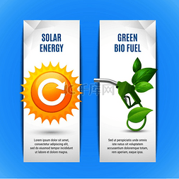 纸式生态垂直横幅与太阳能和绿色