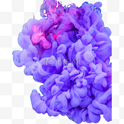 抽象水墨花紫色图片_抽象七彩紫色墨水摄影图