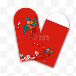 牛年快乐素材图片_越南红色花朵节日红包