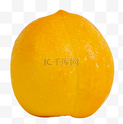 黄桃果树卡通图片_夏天水果一个黄桃