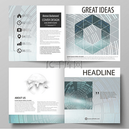 设计杂志背景图片_方形设计双折小册子、传单、小册