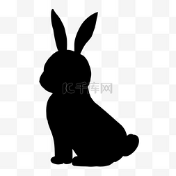 剪影兔子图片_兔子剪影蹲着卡通