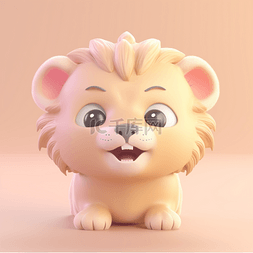3D立体黏土动物可爱卡通狮子