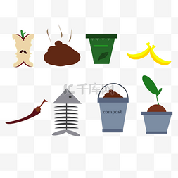 香蕉皮矢量图片_种植化肥时的废物回收