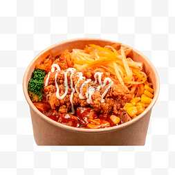 米饭拌饭料图片_营养美味鸡柳时蔬拌饭