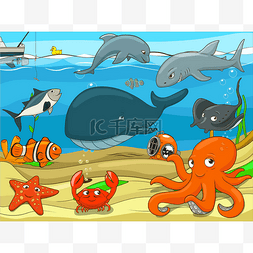 water字图片_Educational game for children underwater life