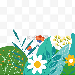 绿色春天花朵边框图片_春天植物花朵边框