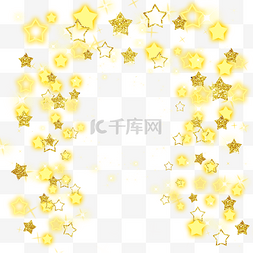 金色星光边框图片_金色镂空星星光效