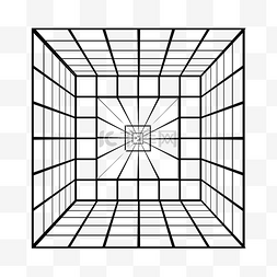 立体空间图片_黑色透视网格