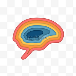 创造色块大脑剪影