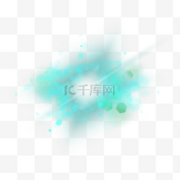 抽象光影图片_蓝绿色混合光团抽象光效