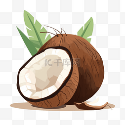 椰子保龄球图片_扁平插画手绘免抠元素椰子