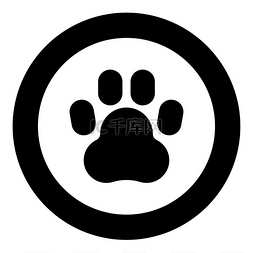 黑色的小狗图片_孤立的圆形矢量图中的动物足迹图