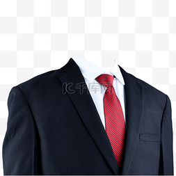 红领带正装图片_摄影图红领带白衬衫黑西装