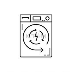 灰洗衣机图片_洗衣机隔离电动洗衣机细线图标矢