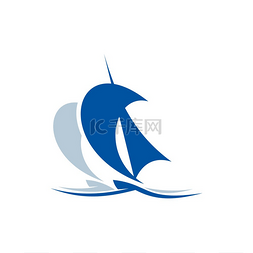飞盘运动logo图片_游艇运动俱乐部图标孤立的游艇在