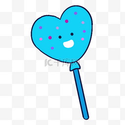 棒棒糖生日蓝色图片_蓝紫色系生日组合爱心棒棒糖