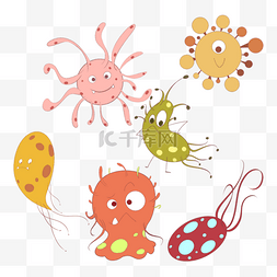 可爱元素组合图片_可爱的微生物菌群
