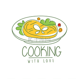 青菜矢量图片_手绘烹饪标志原设计与美味佳肴。