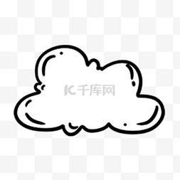 黑白线条气泡框图片_黑白线条云朵气泡对话框