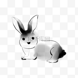 兔子元旦图片_中国风兔年水墨兔子