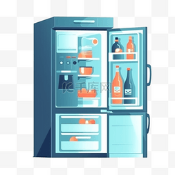 电冰箱图片_卡通手绘家电电冰箱