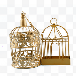 金属笼图片_复古纯色金属金色鸟笼