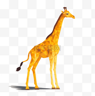 可爱卡通手绘免扣动物扁平插画素材长颈鹿