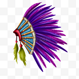 蓝紫色羽毛图片_蓝紫色羽毛美洲印第安战帽