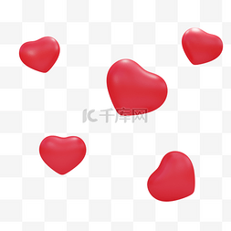 红色立体心图片_建模立体3D红爱心情人节
