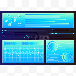 ui大屏可视化图片_蓝色商务科技屏