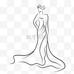 婚纱礼服图片_抽象线条婚纱礼服露肩装扮新娘