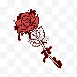 卡通玫瑰图案图片_女巫祭祀用具带血的玫瑰