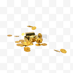 堆硬币图片_经济黄金金条硬币金币堆