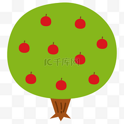 苹果树扁平插画