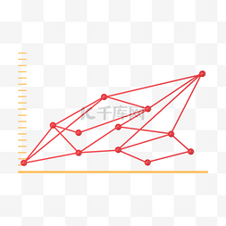 统计图标图片_3d红色折线图