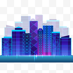 未来城市元素图片_科技城市