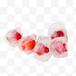 冻水果图片_夏日清凉冰块水果