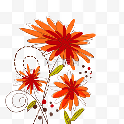 喜庆创意设计图片_花卉植物抽象线稿创意