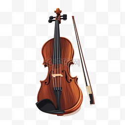 手绘卡通西洋乐器小提琴