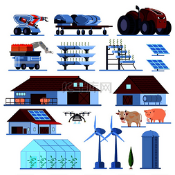 动物与房子图片_智能农业与蔬菜种植、绿色能源、