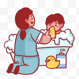 洗澡澡图片_家政月嫂给宝宝婴儿洗澡