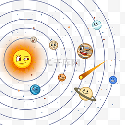 太空地球卡通图片_太阳系可爱卡通